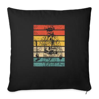 Fire department fire engine firefighter - Sofa pillowcase 17,3'' x 17,3'' (45 x 45 cm) - black - Front
