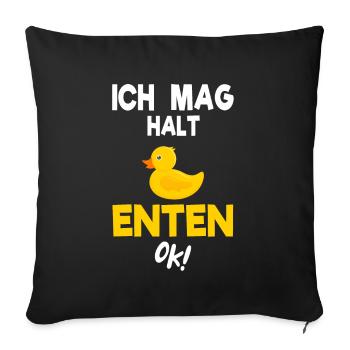 Ente Gelbe Enten Geschenkidee - Sofakissenbezug 45 x 45 cm - Schwarz - Vorne