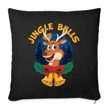 Jingle Bells Christmas Gift - Sofa pillowcase 17,3'' x 17,3'' (45 x 45 cm) - black - Front