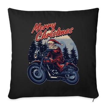 Motorcycle Santa Claus gift - Sofa pillowcase 17,3'' x 17,3'' (45 x 45 cm) - black - Front
