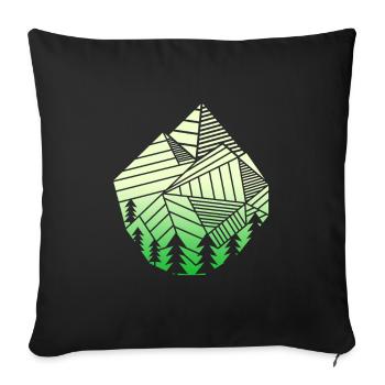 Hiking mountains outdoor hiker trekking - Sofa pillowcase 17,3'' x 17,3'' (45 x 45 cm) - black - Front
