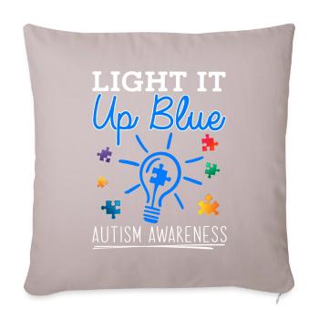 Light It Up Blue Autism Awareness Month T Shirt - Sofakissenbezug 45 x 45 cm - helles Taupe - Vorne