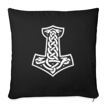 Thor Hammer Runen Thors Mythologie nordique - Housse de coussin décorative 45 x 45 cm - noir - Devant