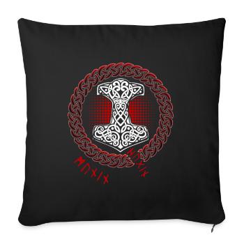 Thor Hammer Runen Thors Mythologie nordique - Housse de coussin décorative 45 x 45 cm - noir - Devant
