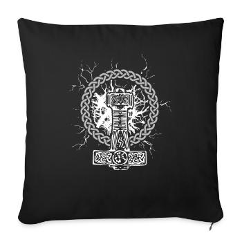 Thor Hammer Runes La mythologie nordique de Thor - Housse de coussin décorative 45 x 45 cm - noir - Devant