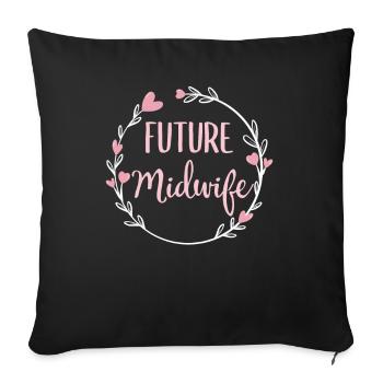 Etudiante en sage-femme étudiante en sage-femme - Housse de coussin décorative 45 x 45 cm - noir - Devant
