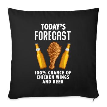 Chicken Wings Lover Chicken Wings Beer Fan - Sofa pillowcase 17,3'' x 17,3'' (45 x 45 cm) - black - Front
