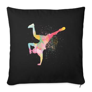 Breakdance art vintage art - Sofa pillowcase 17,3'' x 17,3'' (45 x 45 cm) - black - Front