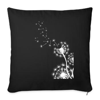 Dandelion flower nature gift idea - Sofa pillowcase 17,3'' x 17,3'' (45 x 45 cm) - black - Front