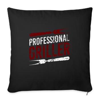 Professional griller - Sofa pillowcase 17,3'' x 17,3'' (45 x 45 cm) - black - Front