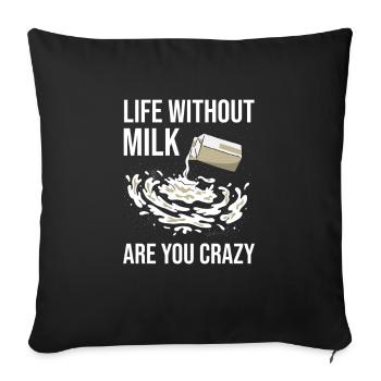 Milk raw milk whole milk - Sofa pillowcase 17,3'' x 17,3'' (45 x 45 cm) - black - Front