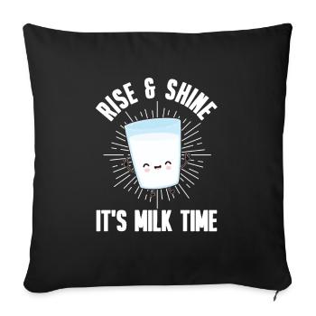 Milk raw milk whole milk - Sofa pillowcase 17,3'' x 17,3'' (45 x 45 cm) - black - Front