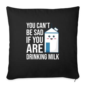Milk raw milk whole milk - Sofa pillowcase 17,3'' x 17,3'' (45 x 45 cm) - black - Front
