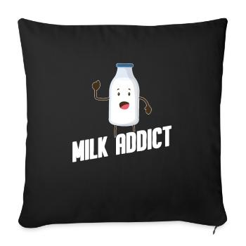 Milk raw milk whole milk - Sofa pillowcase 17,3'' x 17,3'' (45 x 45 cm) - black - Front