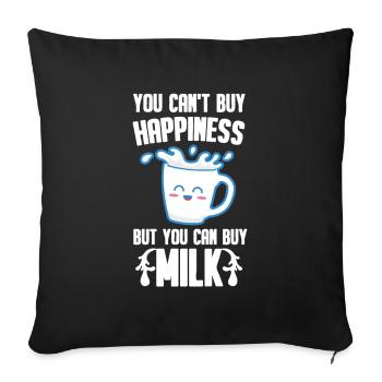 Milk raw milk whole milk - Sofa pillowcase 17,3'' x 17,3'' (45 x 45 cm) - black - Front