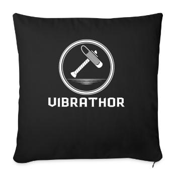 Vibrathor - Sex Erotic Dildo Vibrator - Sofa pillowcase 17,3'' x 17,3'' (45 x 45 cm) - black - Front
