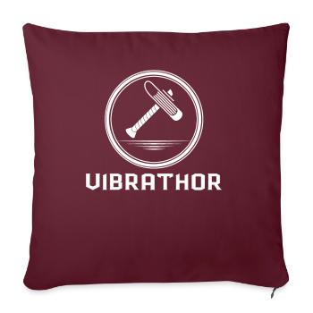 Vibrathor - Sex Erotik Dildo Vibrator - Sofakissenbezug 45 x 45 cm - Burgunderrot - Vorne