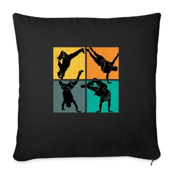 Breakdance dance vintage - Sofa pillowcase 17,3'' x 17,3'' (45 x 45 cm) - black - Front