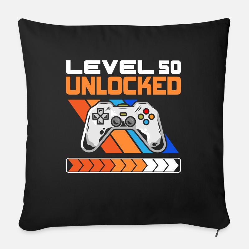 50. Geburtstag Männer Geburtstag Gamer Gaming - Sofakissenbezug 45 x 45 cm - Schwarz