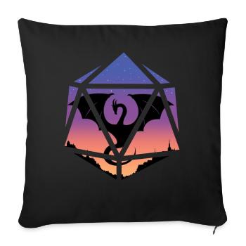 Sunrise Dragon 20-seitiges Rollenspiel für Tabletop-Rollenspiele - Sofakissenbezug 45 x 45 cm - Schwarz - Vorne