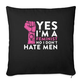 Feminism Woman Power Feminist - Sofa pillowcase 17,3'' x 17,3'' (45 x 45 cm) - black - Front
