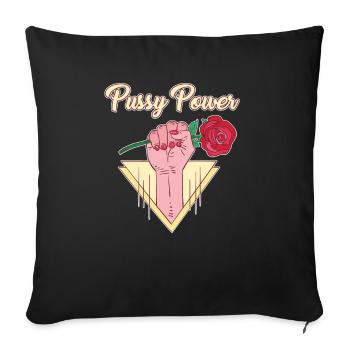 Feminism Woman Power Feminist - Sofa pillowcase 17,3'' x 17,3'' (45 x 45 cm) - black - Front