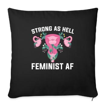 Feminism Woman Power Feminist - Sofa pillowcase 17,3'' x 17,3'' (45 x 45 cm) - black - Front