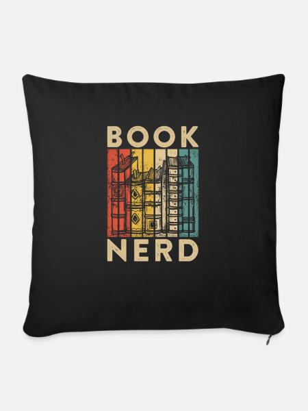 Bücherwurm Buch Lesen Leseratte - Sofakissenbezug 45 x 45 cm - Schwarz