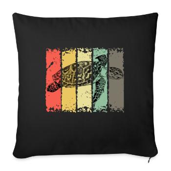 Tortue tortue de mer tortue animaux marins - Housse de coussin décorative 45 x 45 cm - noir - Devant