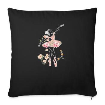 Danseuse de ballet ballerine - Housse de coussin décorative 45 x 45 cm - noir - Devant