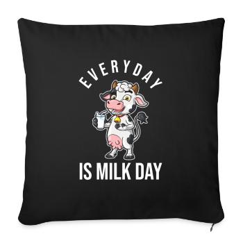 Milk raw milk whole milk - Sofa pillowcase 17,3'' x 17,3'' (45 x 45 cm) - black - Front