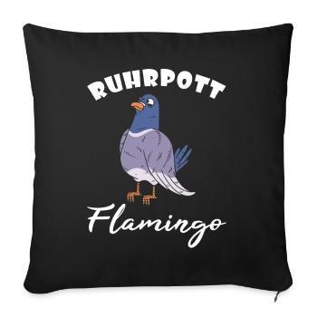 Original Ruhrpott Flamingo Ruhrgebiet Geschenk - Sofakissenbezug 45 x 45 cm - Schwarz - Vorne