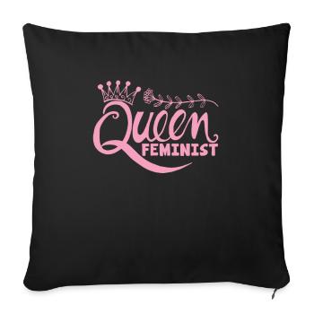Feminism Woman Power Feminist - Sofa pillowcase 17,3'' x 17,3'' (45 x 45 cm) - black - Front