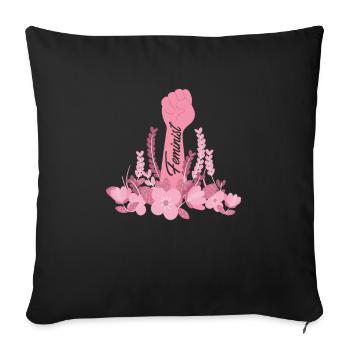 Feminism Woman Power Feminist - Sofa pillowcase 17,3'' x 17,3'' (45 x 45 cm) - black - Front