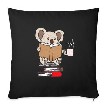 Bookworms & Bookworm Book Gift - Housse de coussin décorative 45 x 45 cm - noir - Devant