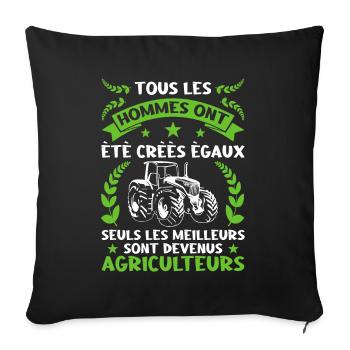 Drôle Tracteur Et De Cadeau D'Un Agriculteur - Sofakissenbezug 45 x 45 cm - Schwarz - Vorne
