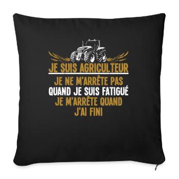 Drôle Tracteur Et De Cadeau D'Un Agriculteur - Sofakissenbezug 45 x 45 cm - Schwarz - Vorne
