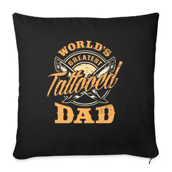 Tattooed dad tattoo tattooist tattoos gift - Sofa pillowcase 17,3'' x 17,3'' (45 x 45 cm) - black - Front