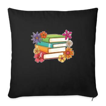 Bookworm book reading bookworm - Sofa pillowcase 17,3'' x 17,3'' (45 x 45 cm) - black - Front