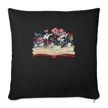Bookworm book reading bookworm - Sofa pillowcase 17,3'' x 17,3'' (45 x 45 cm) - black - Front