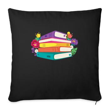 Bookworm book reading bookworm - Sofa pillowcase 17,3'' x 17,3'' (45 x 45 cm) - black - Front