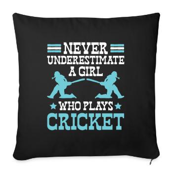 Cricket game - Sofa pillowcase 17,3'' x 17,3'' (45 x 45 cm) - black - Front