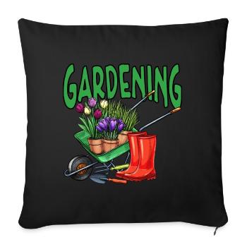 Garden Friends Nursery Nature Gift - Sofa pillowcase 17,3'' x 17,3'' (45 x 45 cm) - black - Front