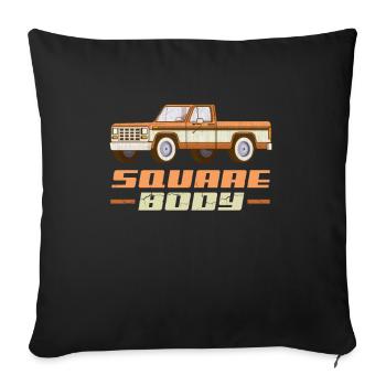 Rétro Rétro Trucks rétro retro cadeau - Housse de coussin décorative 45 x 45 cm - noir - Devant