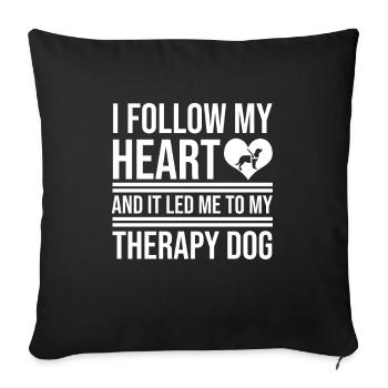 Chien de thérapie canine - Housse de coussin décorative 45 x 45 cm - noir - Devant
