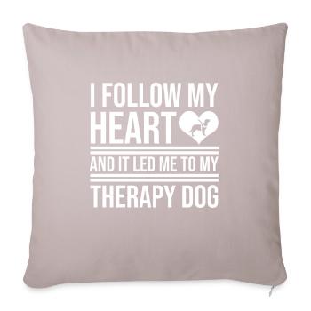 Chien de thérapie canine - Housse de coussin décorative 45 x 45 cm - taupe clair - Devant