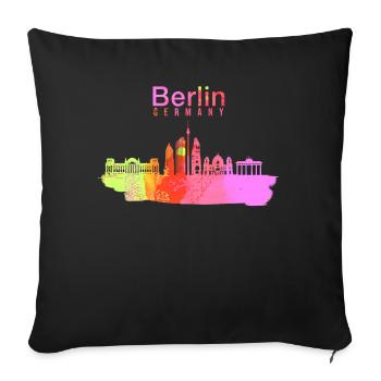 Berlin, Allemagne - Housse de coussin décorative 45 x 45 cm - noir - Devant