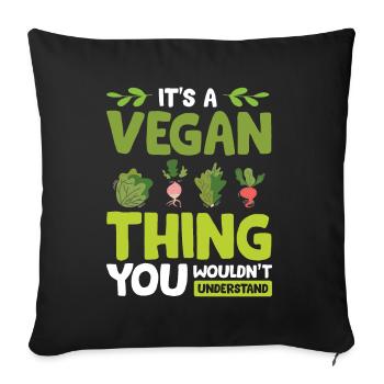 Vegans végétaliens - Housse de coussin décorative 45 x 45 cm - noir - Devant
