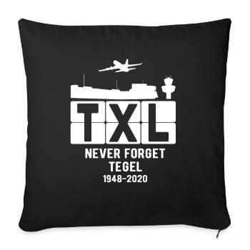 Tegel Airport TXL Berlin gift idea - Sofa pillowcase 17,3'' x 17,3'' (45 x 45 cm) - black - Front