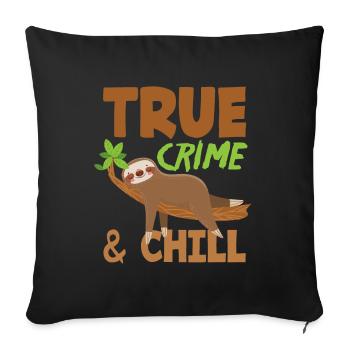 True Crime Krimi Thriller Detektiv Mord Täter - Sofakissenbezug 45 x 45 cm - Schwarz - Vorne
